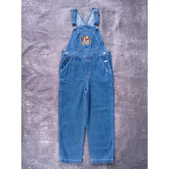 Vintage 90s WINNIE THE POOH Embroidered Disney Denim Overall JERRY LEIGH - Picture 1 of 12